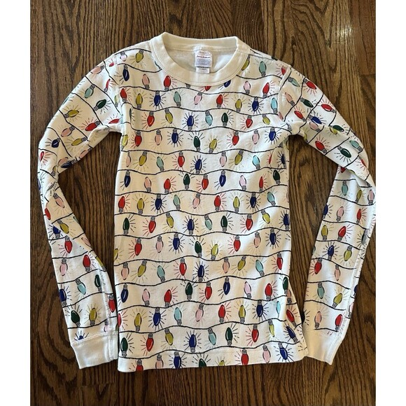 Hanna Andersson Other - Hanna Andersson Size 12 Christmas Pajamas Lights Organic Cotton Top Only Sz 150